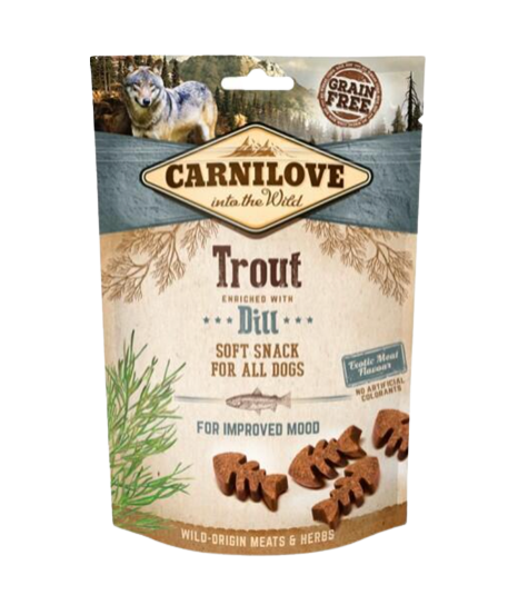 Carnilove - Semi soft snack trout with dill 200 g.