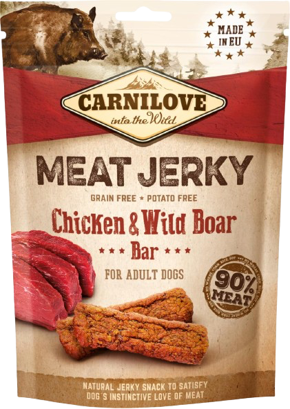 Carnilove - Meat jerky bar chicken & wild boar 100 g.