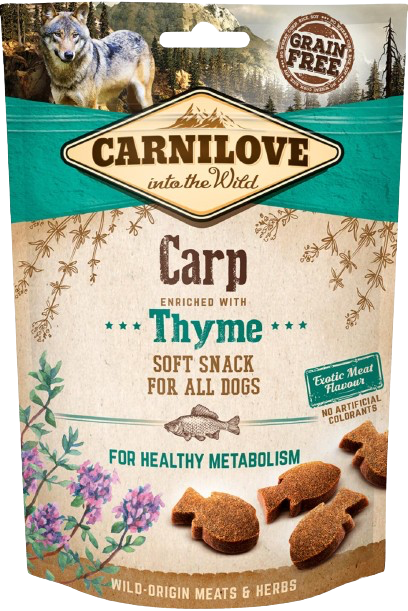 Carnilove - Semi soft snack carp with thyme 200 g.