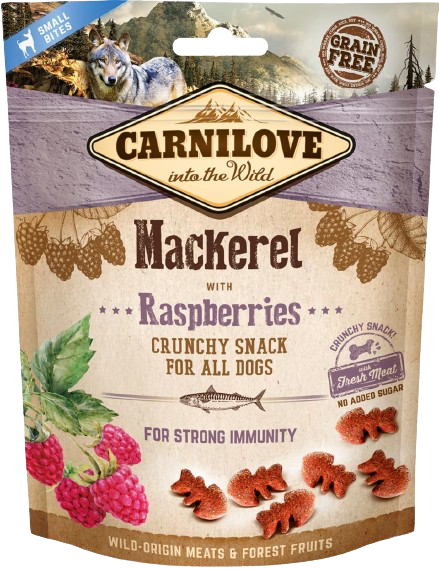 Carnilove - Crunchy snack mackerel with raspberries 200 g.