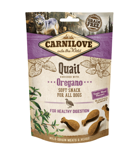 Carnilove - Semi soft snack quail with oregano 200 g.