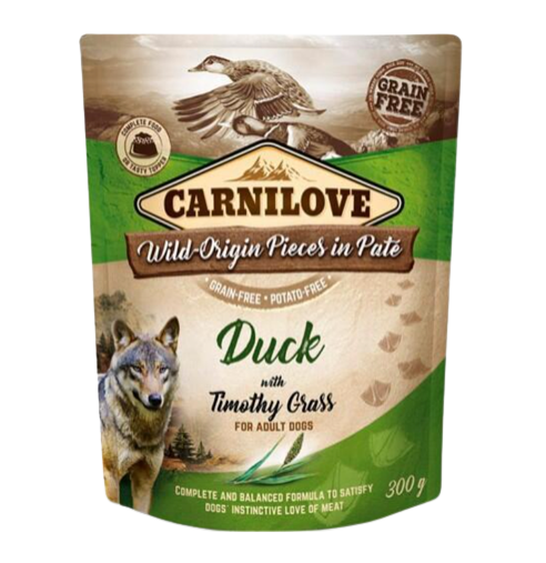 Carnilove - Pouch pate duck with timothy grass 300 g.